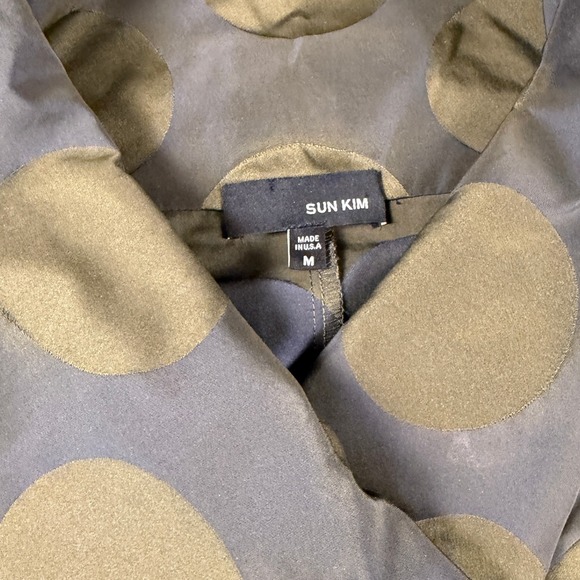 Sun Kim Womens Vest Topper Size Med Polka Dot Lagenlook Asymmetrical Jacket USA - Picture 2 of 6